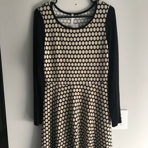 Gillis Khalil Long Sleeve Polka Dot Dress